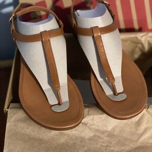 Fitflop Caramel Leather Sandals, Size 9, NWT
